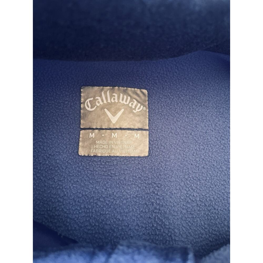 Callaway Jacket Blue 1/4 Quarter Zip Fleece Golf Long Sleeve Pullover Men's M - Picture 3 of 4